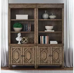 Carolina Park Amber Brown 2 Piece Bunching Bookcase