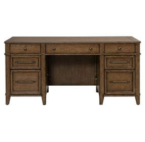 Cypress Grove Amber Brown 66" Executive Desk