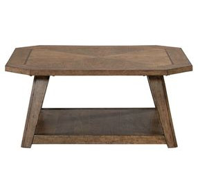 Cypress Grove Amber Brown Octagonal Cocktail Table