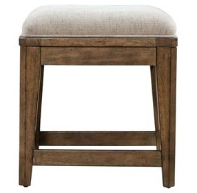 Cypress Grove Textured Cream Upholstered Console Stool
