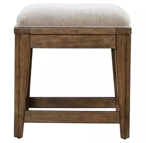 Carolina Park Textured Cream Upholstered Console Stool