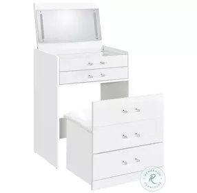Danbury White High Gloss 3 Drawer Vanity Table