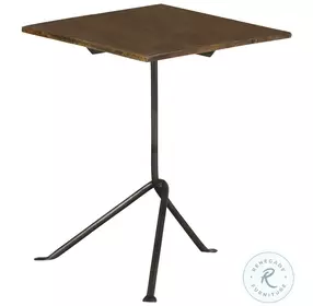 Heitor Dark Brown And Gunmetal Accent Table