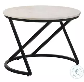 Miguel White And Black Accent Table