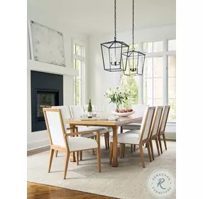 Laguna Light Nutmeg Sycamore Extendable Rectangular Dining Room Set by Barclay Butera