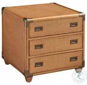 Laguna Light Nutmeg Sapphire Woven Trunk End Table by Barclay Butera