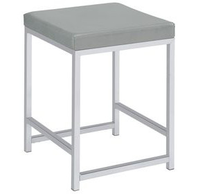 Umbridge Light Grey Upholstered Vanity Stool