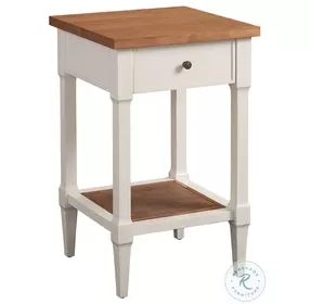 Laguna Linen White And Light Nutmeg Bay Night Table by Barclay Butera