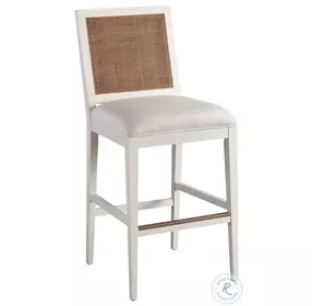 Laguna Linen White Cleo Performance Fabric Bar Stool by Barclay Butera