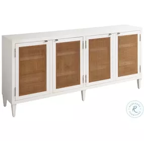 Laguna Linen White And Light Nutmeg Bluebird Media Console by Barclay Butera