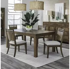 Lake House Harvest Brown and Textured Taupe 5 Piece Extendable Rectangular Dining Set