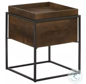 Ondrej Dark Brown And Gunmetal Accent Table