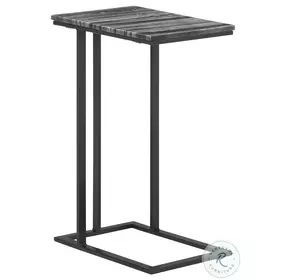 Vicente Grey Marble And Sandy Black Accent Table
