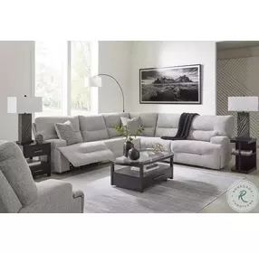 Acklen Place Pewter 5 Piece Performance Fabric Power Reclining Sectional
