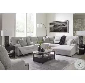 Acklen Place Pewter 6 Piece Performance Fabric Power Reclining Sectional with RAF Chaise