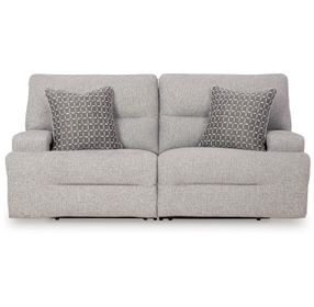 Acklen Place Pewter Performance Fabric 2 Piece Modular Power Reclining Sectional with Pillows and USB Charging