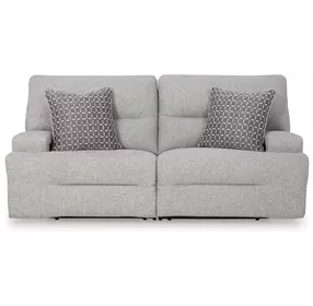 Acklen Place Pewter Performance Fabric 2 Piece Modular Power Reclining Sectional with Pillows and USB Charging