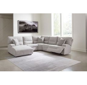 Acklen Place Pewter Performance Fabric Zero Gravity Power Reclining LAF Sectional with USB Charging