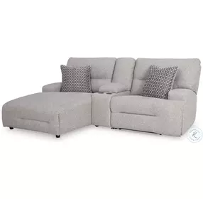 Acklen Place Pewter 3 Piece Performance Fabric Power Reclining Sectional Sofa with LAF Chaise
