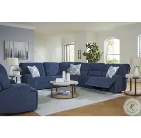 Acklen Place Navy 5 Piece Performance Fabric Power Reclining Sectional