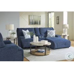 Acklen Place Navy 3 Piece Performance Fabric Power Reclining Sectional Sofa with RAF Chaise