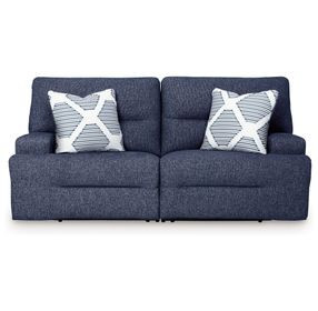 Acklen Place Navy Performance Fabric 2 Piece Modular Power Reclining Sectional with Pillows and USB Charging