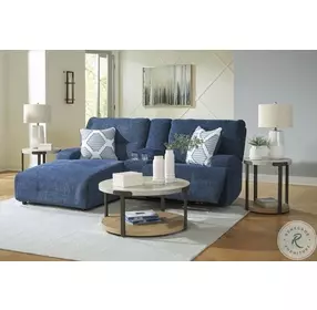 Acklen Place Navy 3 Piece Performance Fabric Power Reclining Sectional Sofa with LAF Chaise
