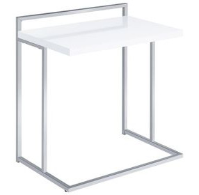 Dani White High Gloss And Chrome Snack Table