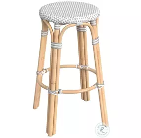 Tobias Grey Rattan Bar Stool