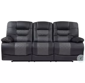 Fabian Two Tone Gray Double 88" Reclining Center Drop Down Sofa