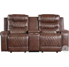 Putnam Brown Double Glider Reclining Loveseat