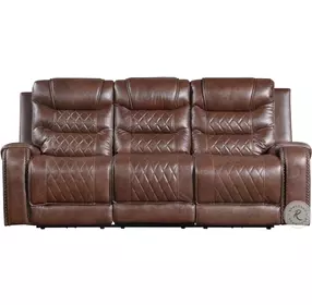 Putnam Brown Power Double Reclining Sofa