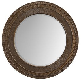 Elana Brown Round Wall Mirror