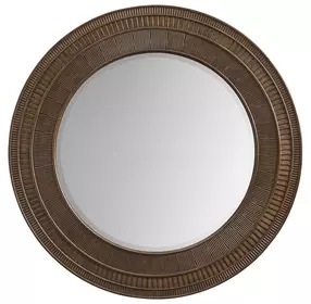 Elana Brown Round Wall Mirror