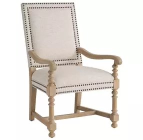 Anderson Beige Upholstered Arm Chair with Nailhead Trim
