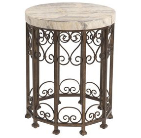 Lowery Brown Round Accent Table