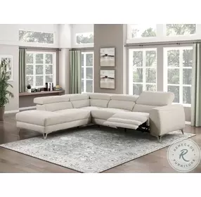 Bienvenue Beige 2 Piece LAF Power Reclining Sectional