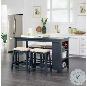 Clearwater Creek Navy 5 Piece Counter Height Dining Table Set