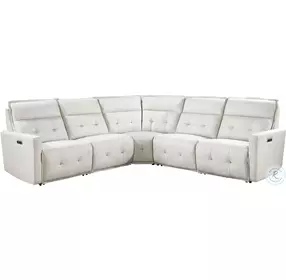 Salida White 5 Piece Modular Power Reclining Sectional