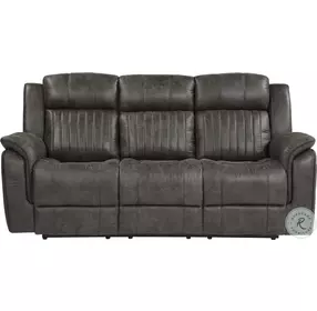 Centeroak Gray Double Reclining Sofa