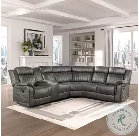 Centeroak Brownish Gray 3 Piece Reclining Sectional
