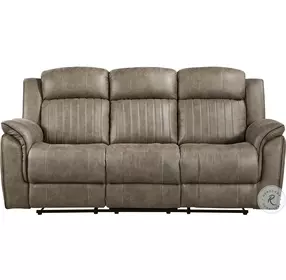 Centeroak Sandy Brown Double Reclining Sofa