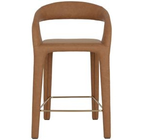 Avenlee Milliken Cognac Upholstered Counter Height Stool