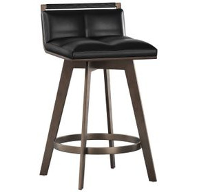 Stafford Bravo Black Upholstered Swivel Counter Height Stool