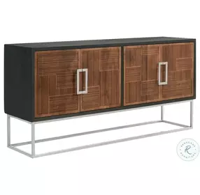 Borman Walnut And Black Accent Cabinet