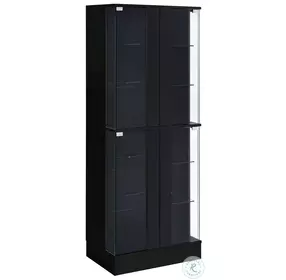 Cabra Black High Gloss Glass Shelves Display Curio Cabinet