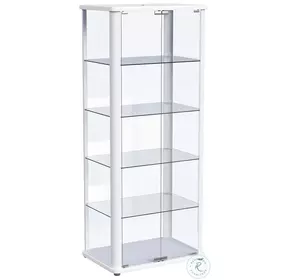 Aero White 5 Shelf Display Curio Cabinet