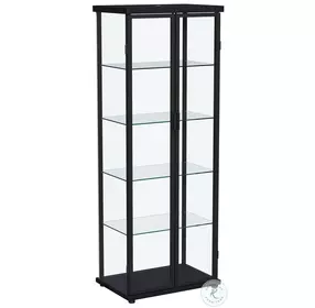 Aero Black 5 Shelf Display Curio Cabinet