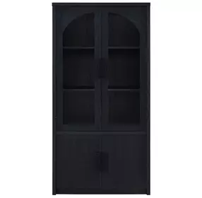 Riva Black 4 Door Accent Cabinet with LED Light