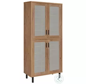 Teller Natural Oak 4 Door Tall Shoe Storage Cabinet